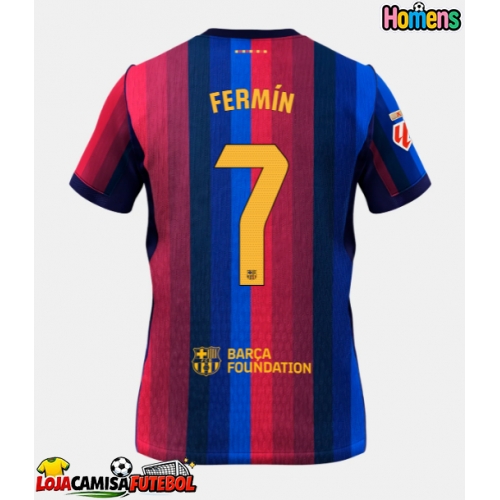 Camisa de Futebol Barcelona Fermin Lopez #7 Equipamento Principal 2026-27 Manga Curta